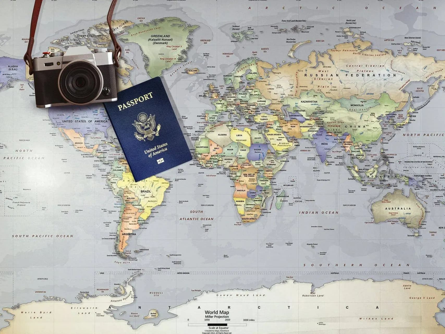 Passeport et carte du monde — permis de résidence à Maurice